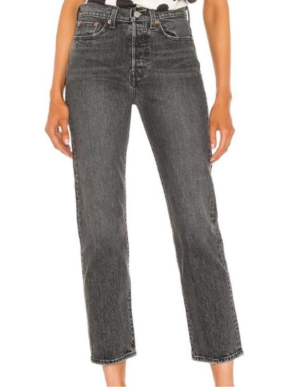 Levi's Straight Leg Jeans in Washed Black